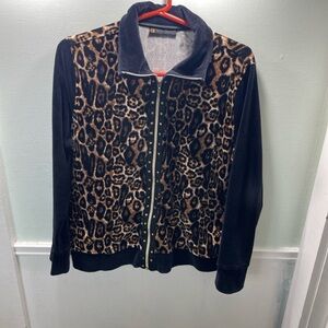 Activology Leopard Print Bomber Jacket Size Large